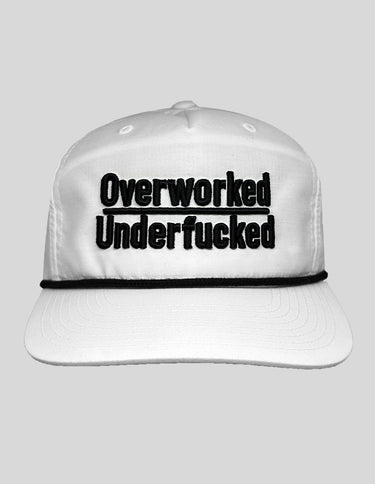 Overworked Puff Embroidery Cotton/Nylon Rope Hat - Greater Half